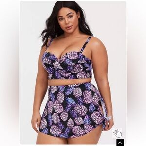 Torrid Purple and Black Pineapple Bikini